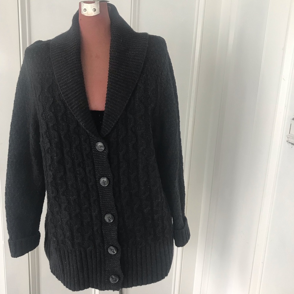 Eddie Bauer Heather grey shawl collar cardigan xl - Picture 2 of 8